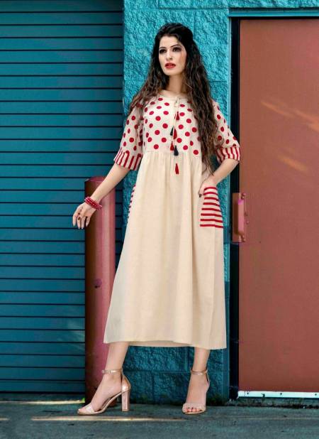 Light Pink Colour Fancy Designer Casual Wear Cotton Blend Checks Printed Designer Kurti Collection Suhani-2